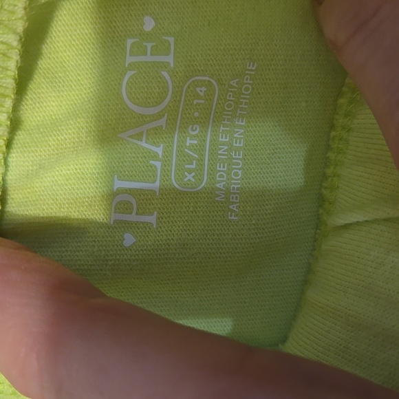 Children's Place, Shorts, Child's Sz XL14, Neon Green, White trim, Elastic Waist - Picture 3 of 7